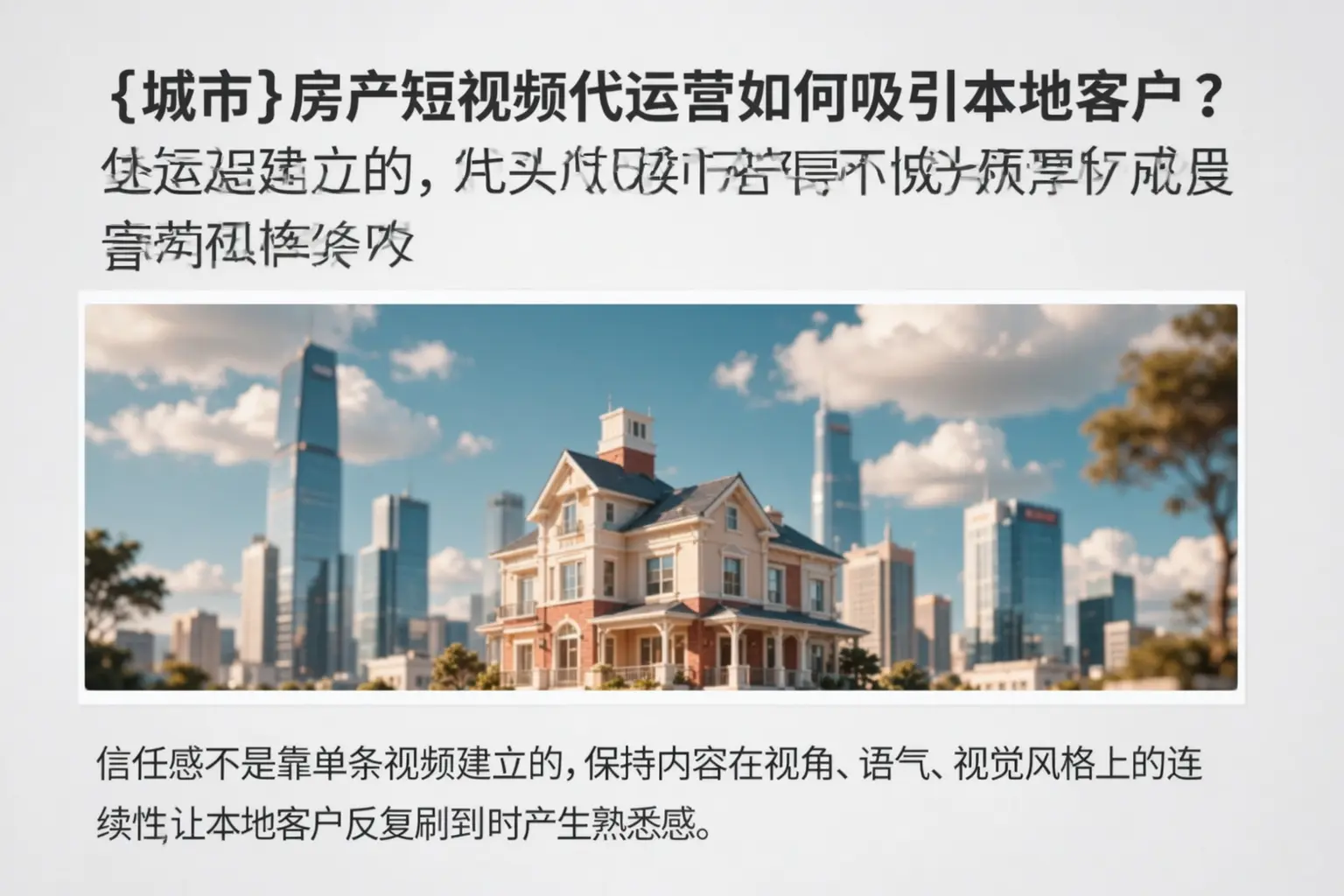 乌尔禾房产短视频代运营如何吸引本地客户？